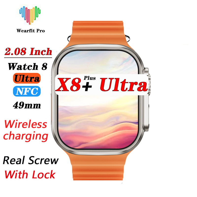 X8 + Ultra Ʈ ġ IWO Ultra X8 Plus Ultra  49mm   NFC Women Men BIG 2.08 Inch Series 8 Ʈ ġ